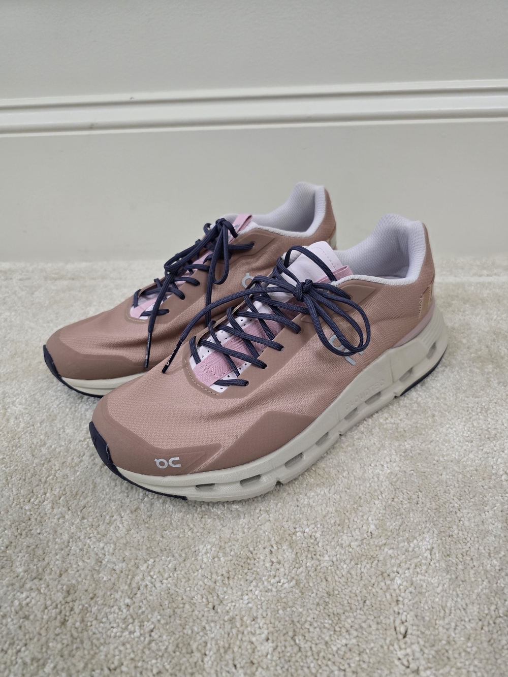 On Running Cloudnova Form Sneaker in Dusty Rose and Navy